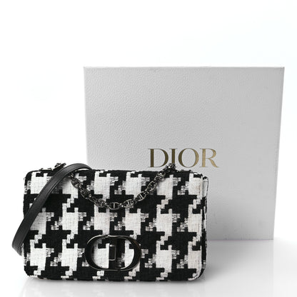 Christian Dior Tweed Macro Houndstooth Medium Caro Bag Black White 11 of 11