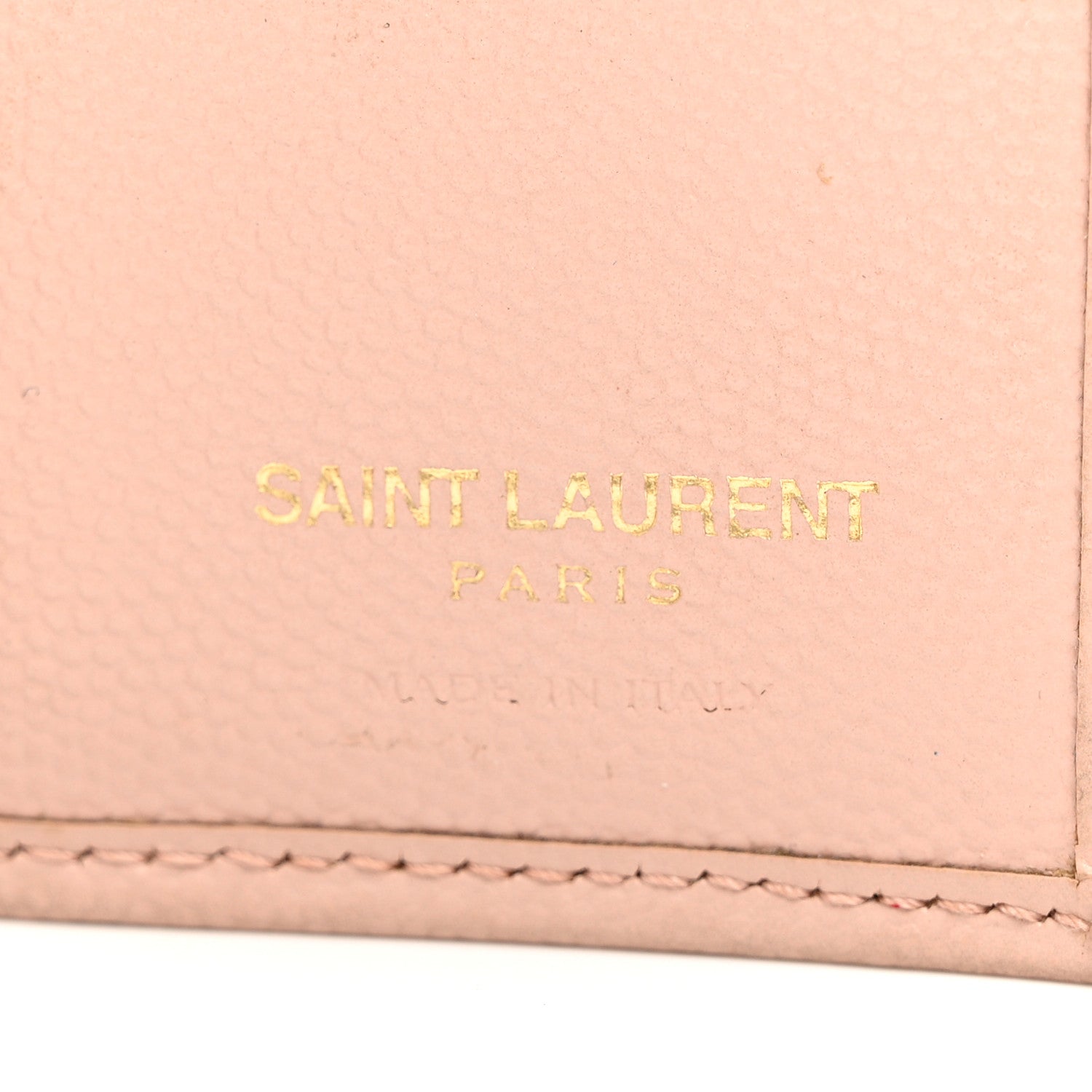 Saint Laurent Grain De Poudre Matelasse Chevron Monogram Compact Wallet Pink 6 of 10