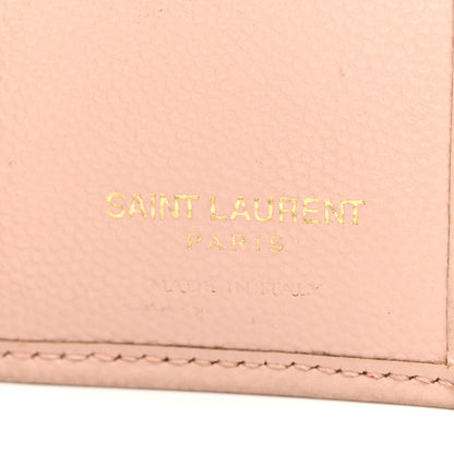 Saint Laurent Grain De Poudre Matelasse Chevron Monogram Compact Wallet Pink 6 of 10
