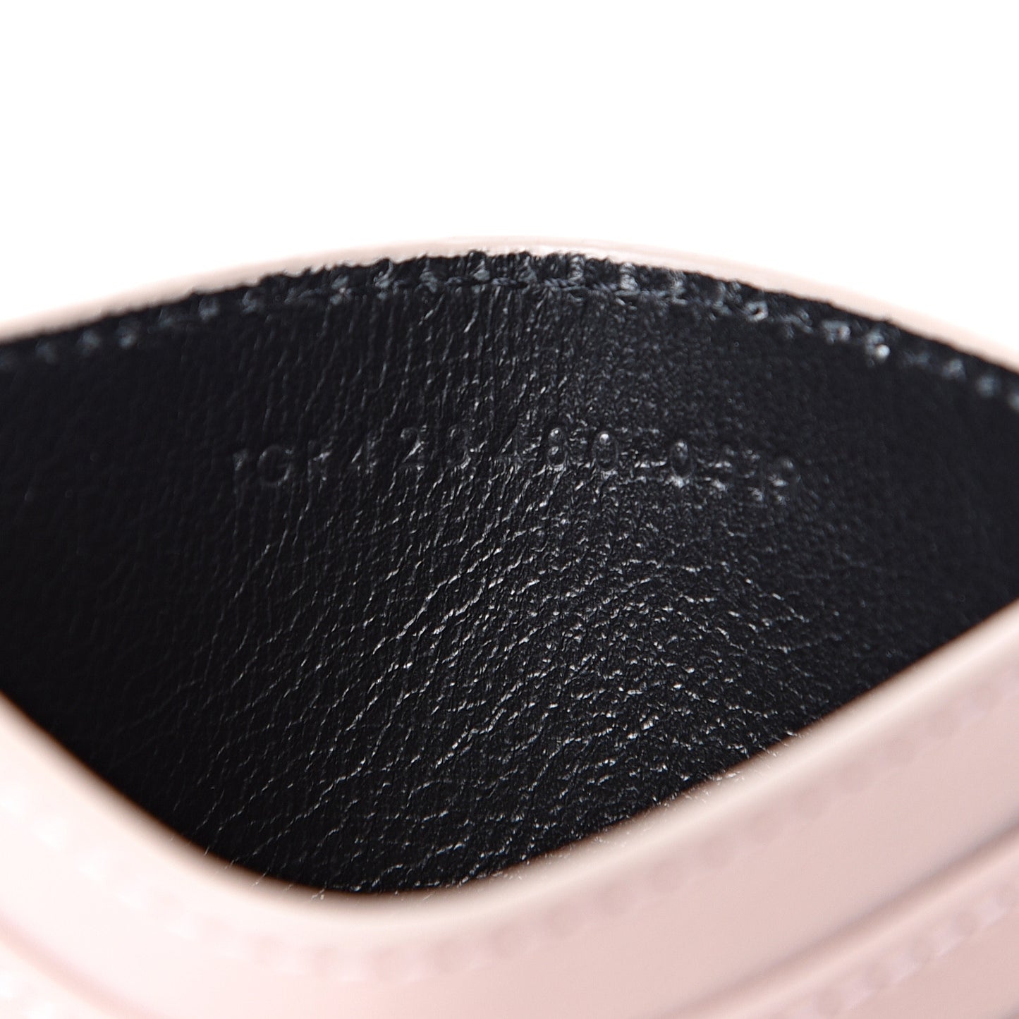 Calfskin Monogram Credit Card Case Pale Pink