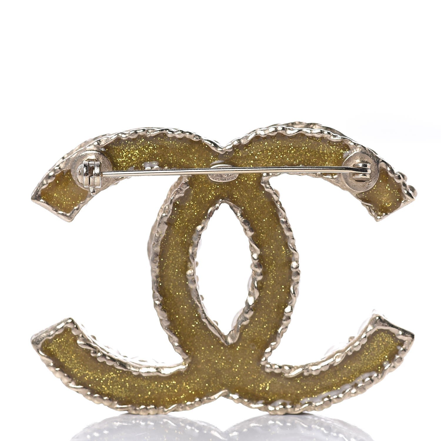 Chanel Metal Pearl Studded CC Brooch Gold 3 of 5