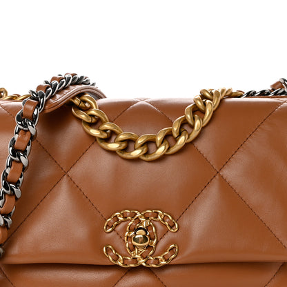 Chanel Lambskin Quilted Medium Chanel 19 Flap Brown 8 of 10