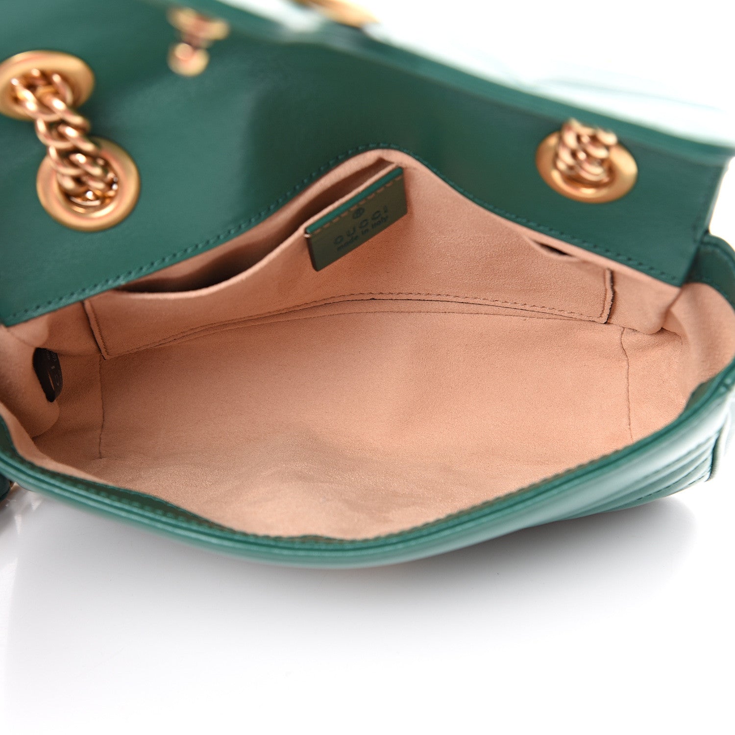 Gucci Calfskin Matelasse Mini GG Marmont Shoulder Bag Emerald Green 4 of 9