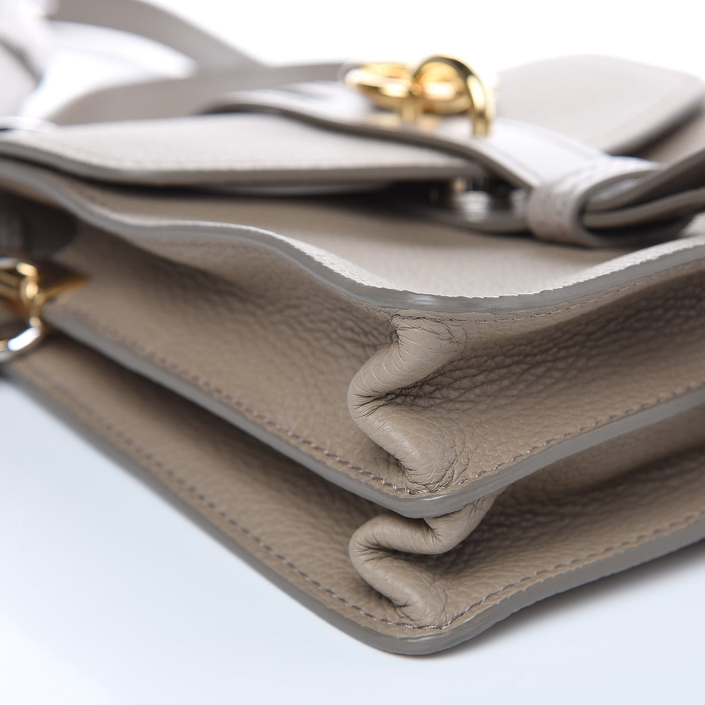 Shiny Grained Calfskin Small Aby Day Shoulder Bag Motty Grey
