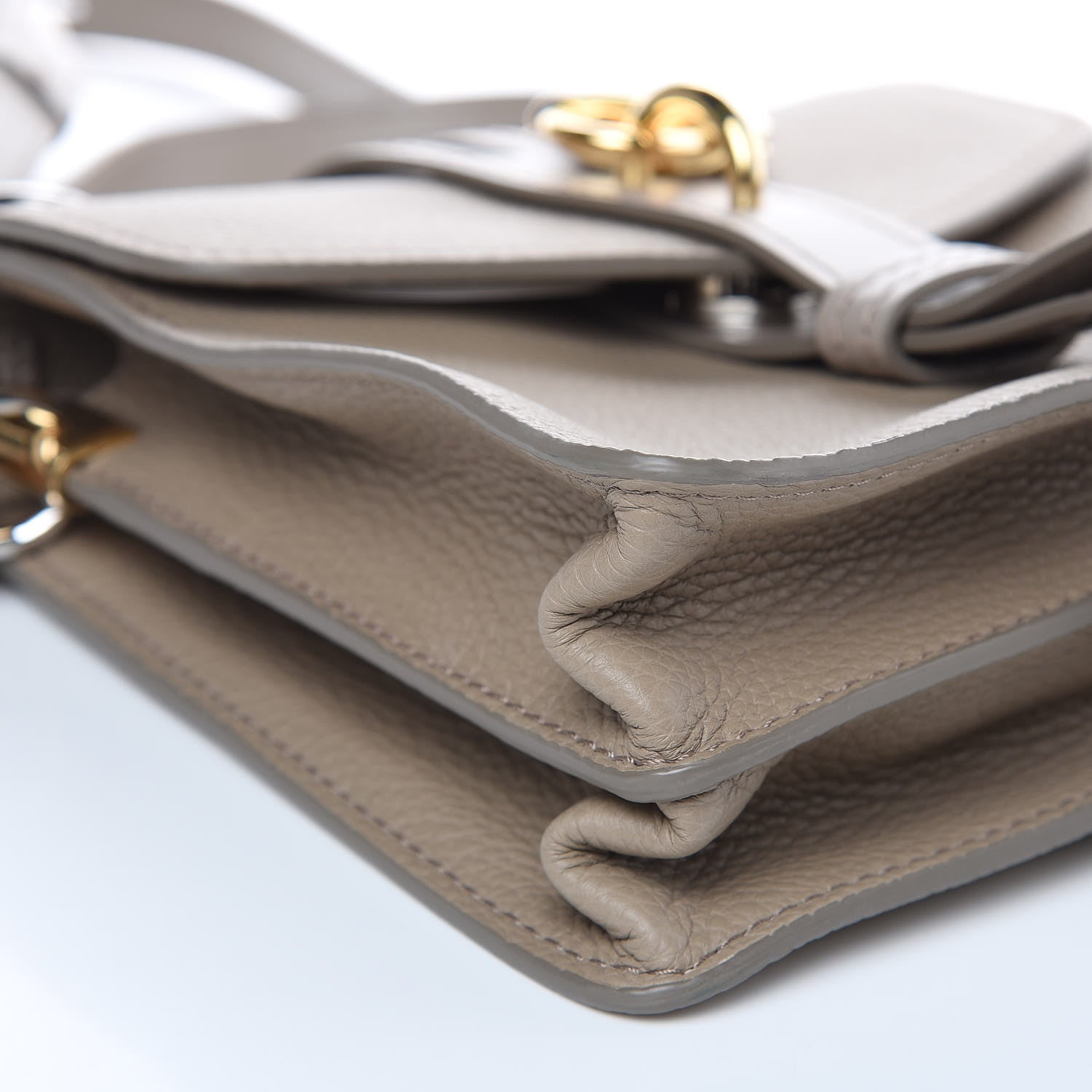 Chloe Shiny Grained Calfskin Small Aby Day Shoulder Bag Motty Grey 7 of 8