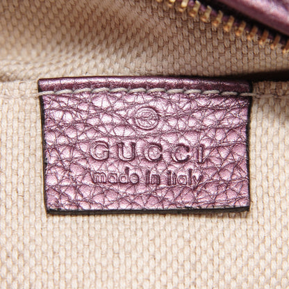 Gucci Metallic Pebbled Calfskin Mini Soho Chain Bag Purple 6 of 7