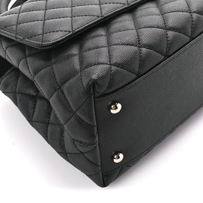 Chanel Caviar Quilted Small Coco Handle Flap Black 10 of 11
