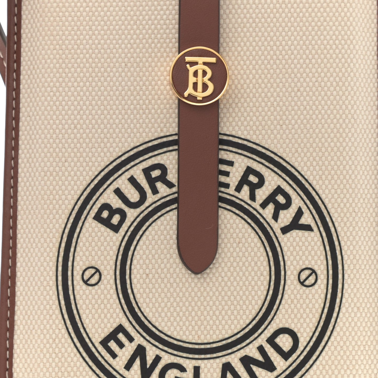 Canvas Callfskin Anne Phone Case With Strap White Tan
