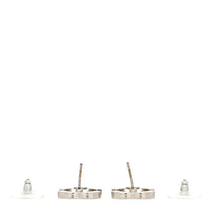 Chanel Crystal Timeless CC Earrings Silver 3 of 10