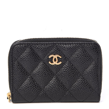 Chanel Caviar Quilted Zip Coin Purse Black 1 of 8