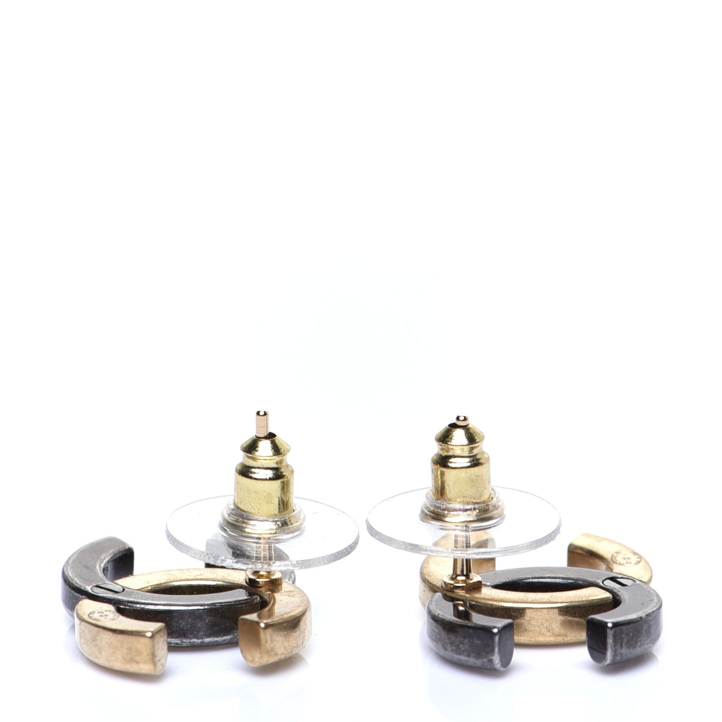 Metal CC Earrings Gold Ruthenium