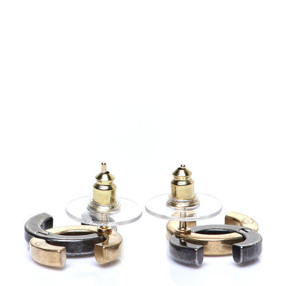 Chanel Metal CC Earrings Gold Ruthenium 3 of 5