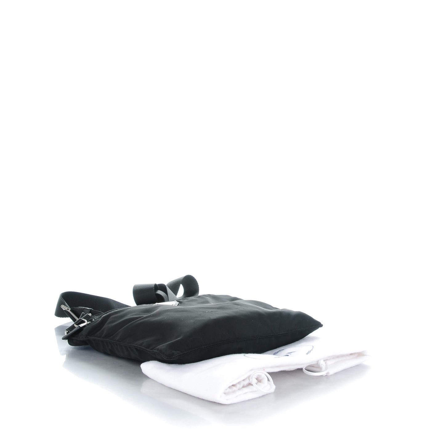 Nylon Vela Flat Messenger Bag Black