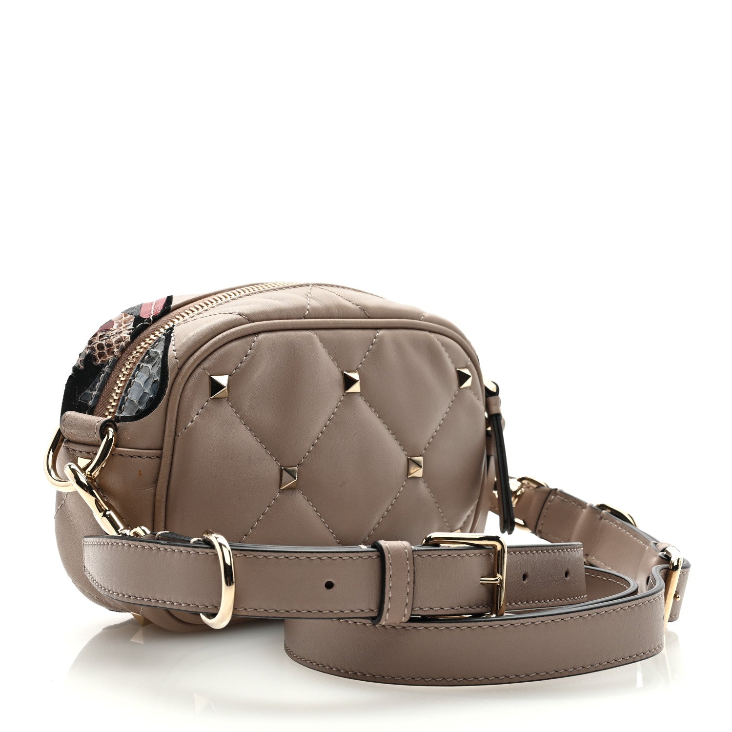 Valentino Garavani Calfskin Butterfly Embroidered Rockstud Camera Crossbody Bag Poudre 3 of 8
