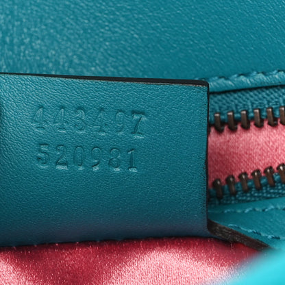 Gucci Velvet Matelasse Small GG Marmont Shoulder Bag Pavone Cyan 7 of 10