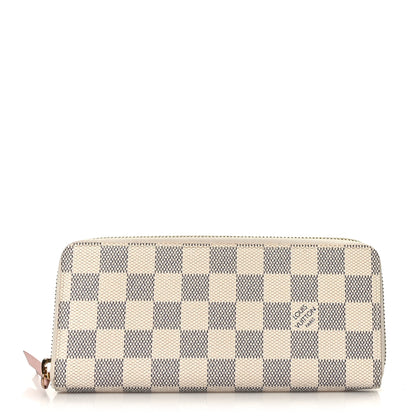 Louis Vuitton Damier Azur Clemence Wallet Rose Ballerine 1 of 6