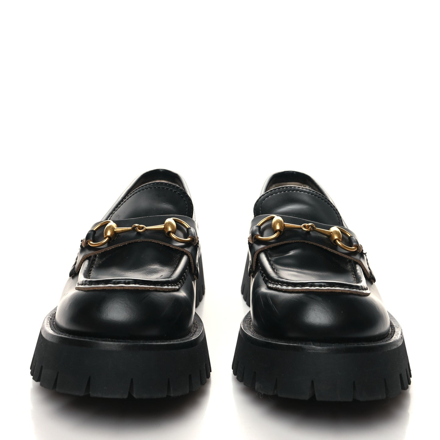 Cordovan Lux Womens Harald Horsebit 25mm Platform Loafers 38 Black