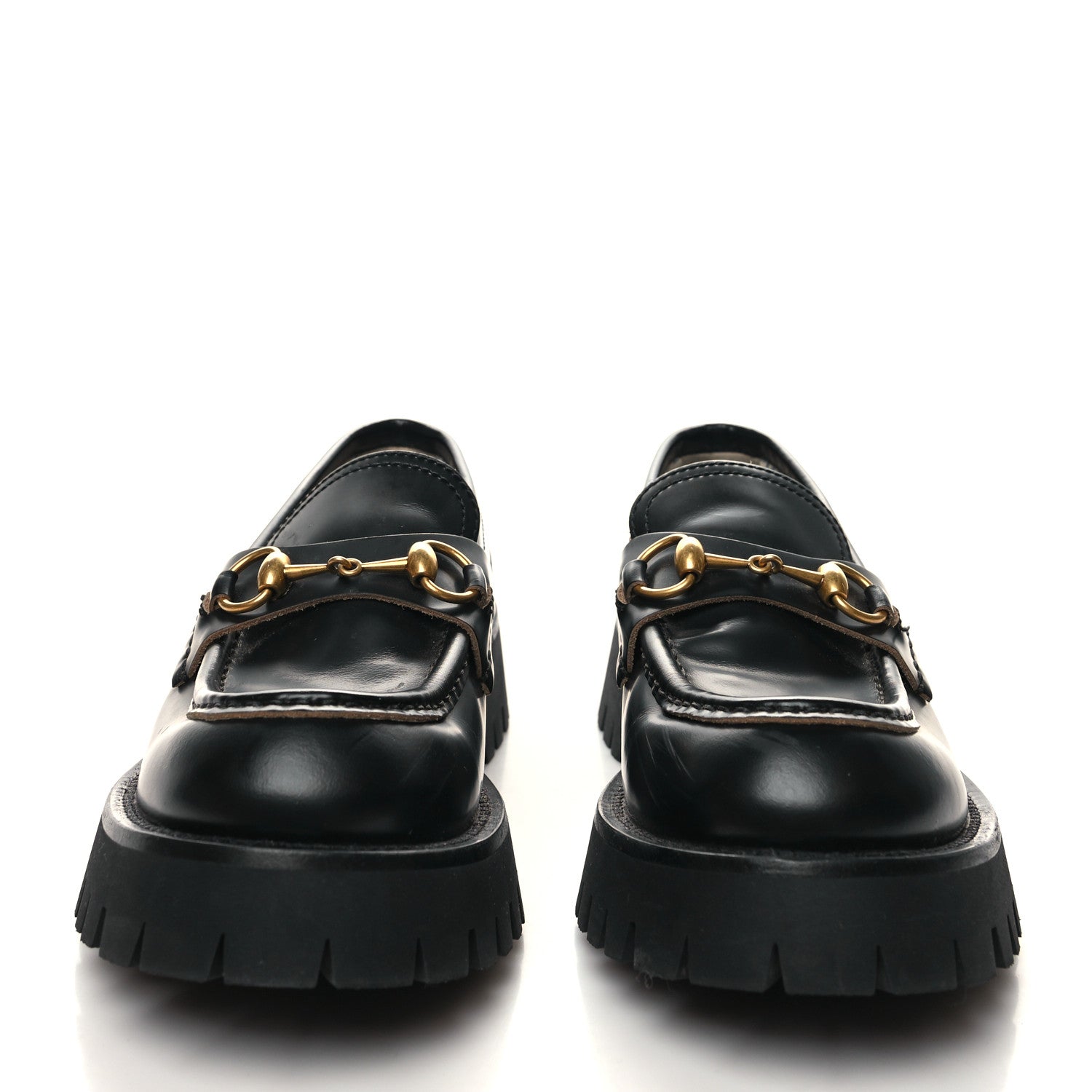 Gucci Cordovan Lux Womens Harald Horsebit 25mm Platform Loafers 38 Black 2 of 10