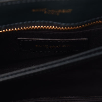 Saint Laurent Velvet Y Quilted Monogram Toy Loulou Chain Satchel Dark Ottanio 6 of 18