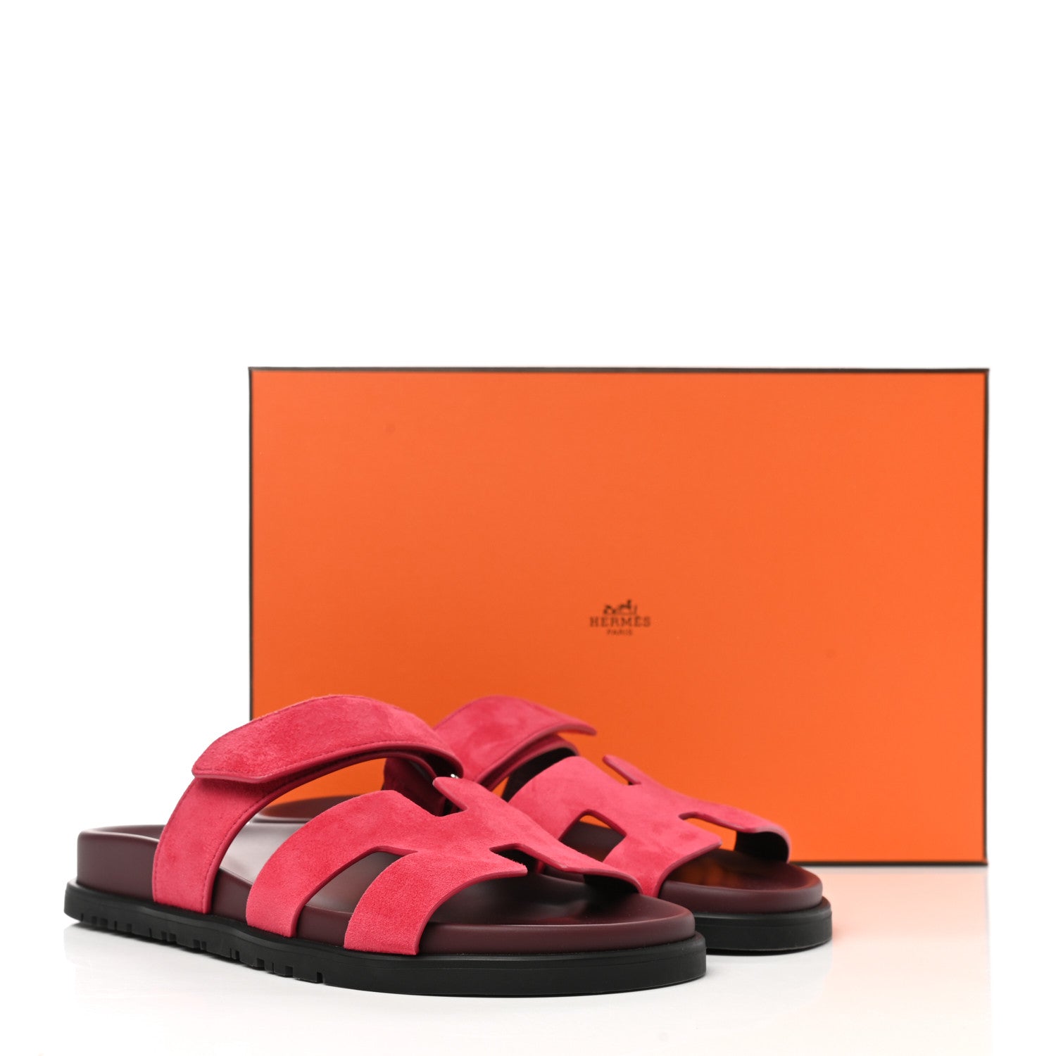 Hermes Suede Goatskin Womens Chypre Sandals 36 Rouge Marsala 9 of 9