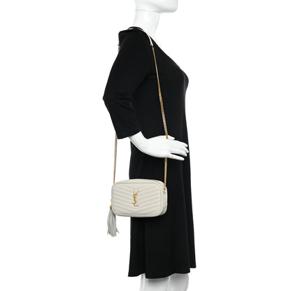 Saint Laurent Grain De Poudre Matelasse Monogram Mini Lou Camera Bag Crema Soft 2 of 11