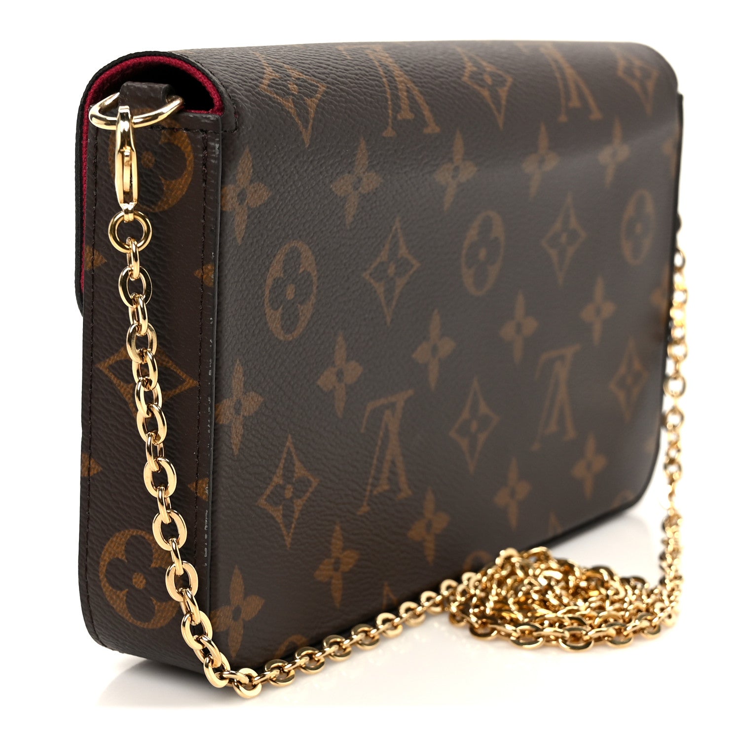 Louis Vuitton Monogram Pochette Felicie Chain Wallet Fuchsia 4 of 15