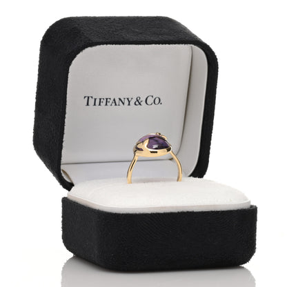 Tiffany 18K Yellow Gold Amethyst Paloma Picasso Olive Leaf Ring 58 8.25 5 of 5