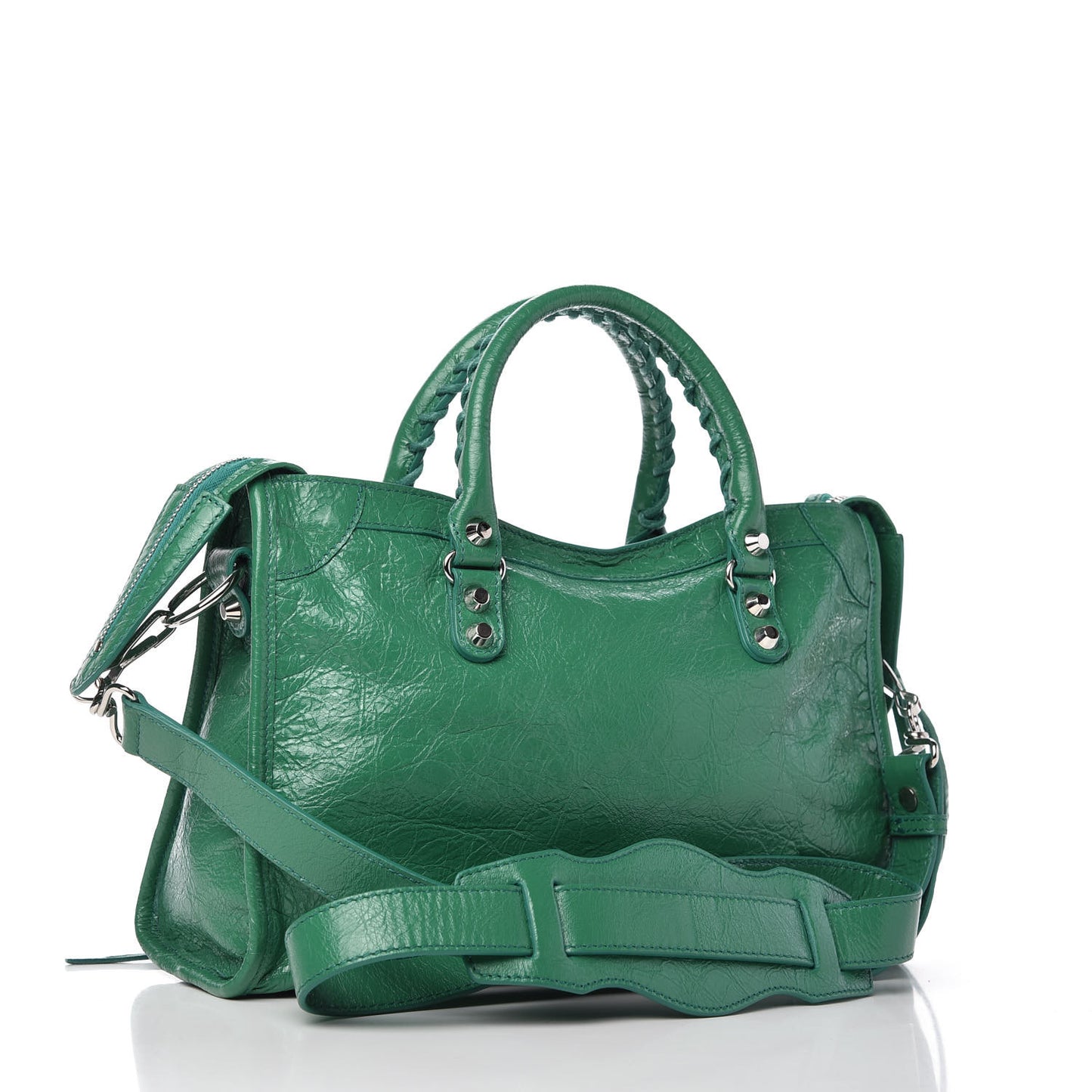 Agneau Classic Silver Hardware S City Magic Green