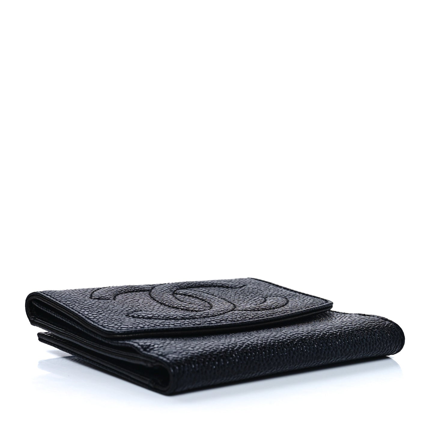 Caviar Timeless CC Compact French Wallet Black