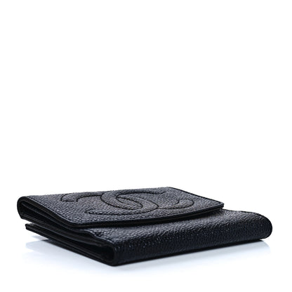 Chanel Caviar Timeless CC Compact French Wallet Black 4 of 9