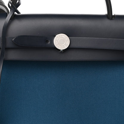 Hermes Military Toile Vache Hunter Herbag Zip PM 31 Deep Bleu Bleu Indigo 6 of 10