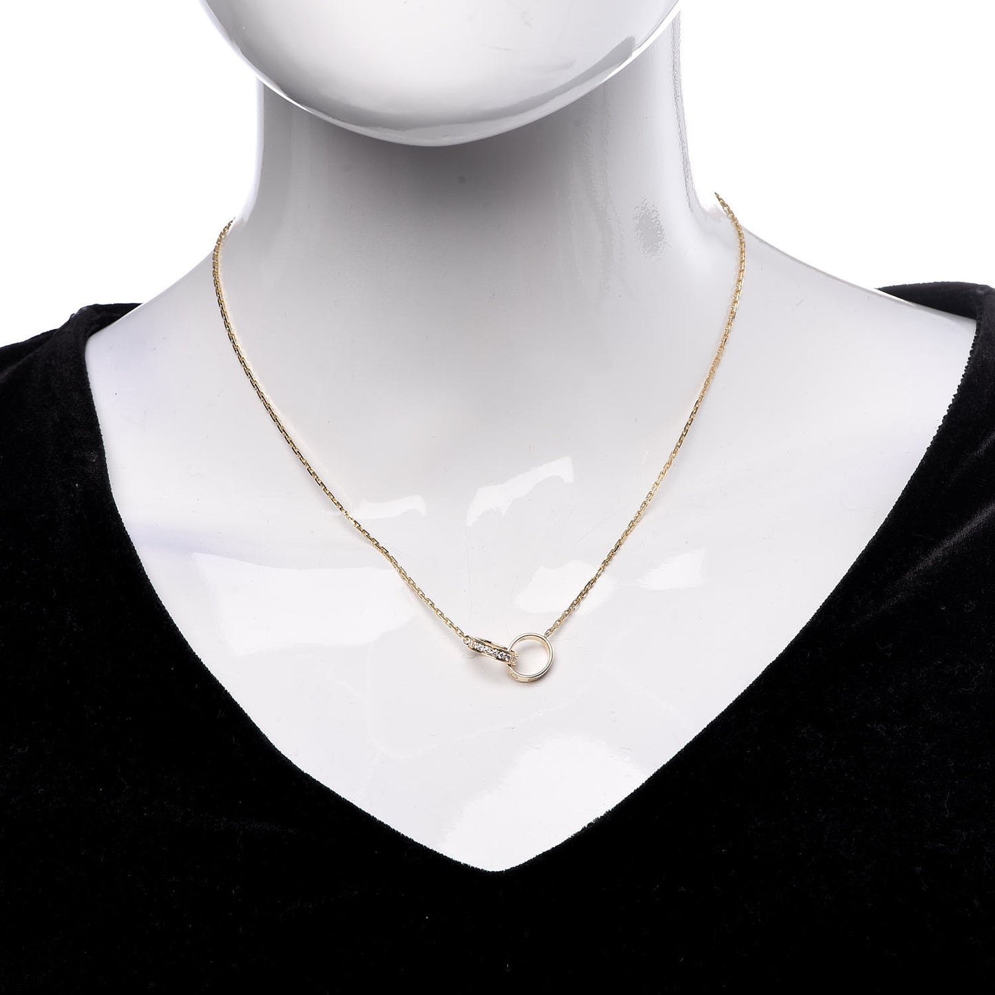 18K Yellow Gold Diamond Interlocking LOVE Necklace