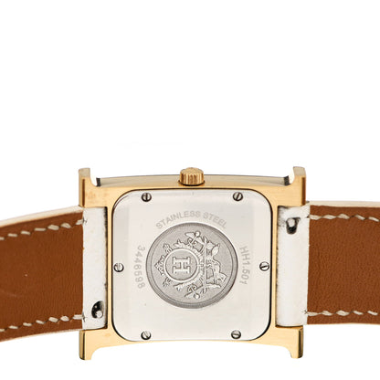 Hermes Stainless Steel Epsom 26mm Heure H Hour Quartz Watch Blanc 4 of 5
