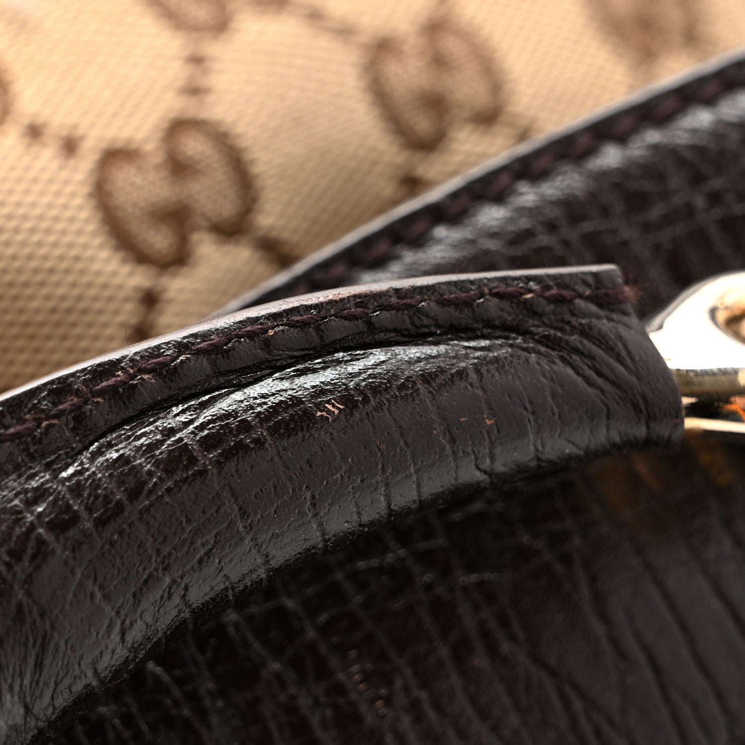 Gucci Monogram Large Horsebit Chain Hobo Dark Brown 11 of 14