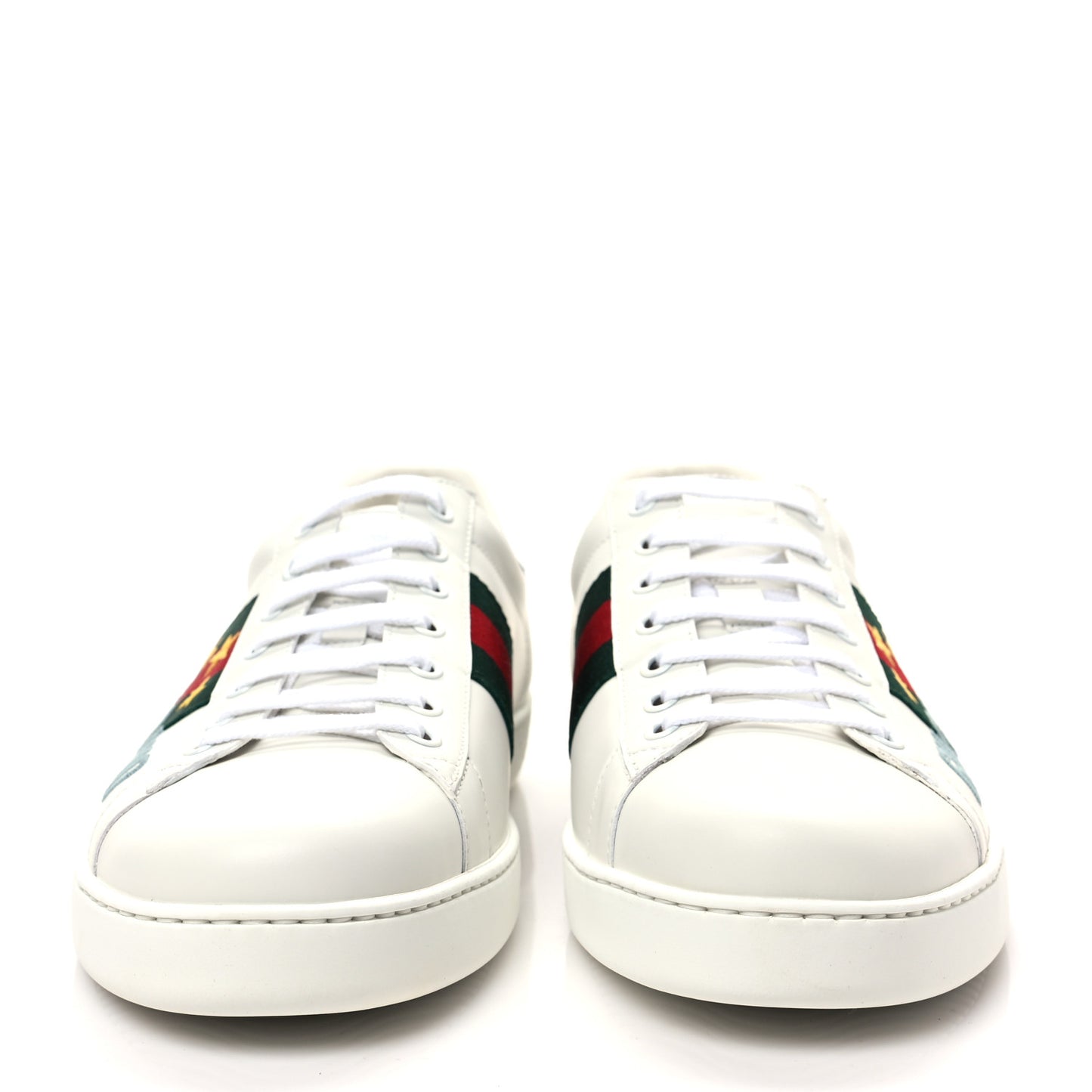 Calfskin Web Mens Gucci Band Ace Sneakers 8.5 White