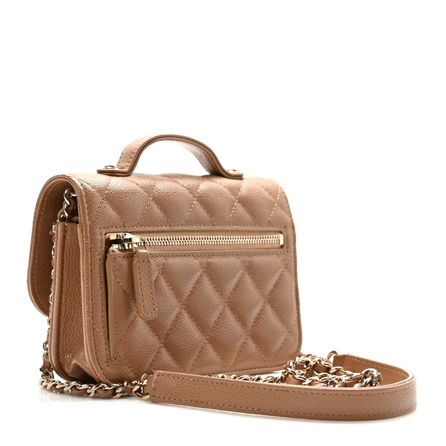 Chanel Caviar Quilted Business Affinity Clutch With Chain Flap Dark Beige 3 of 11