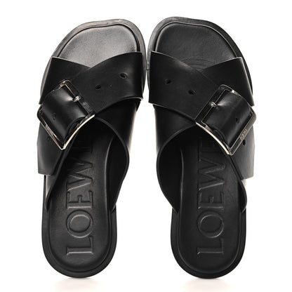 Loewe Calfskin Petal Belt Flat Sandal 36 Black 2 of 8