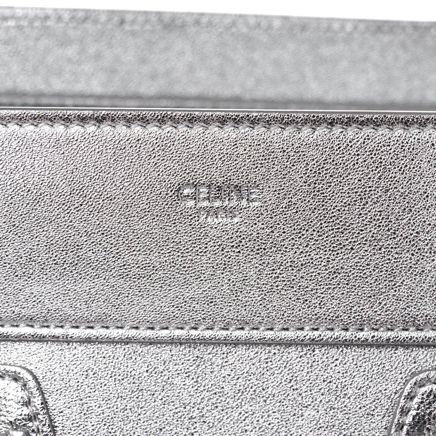 Celine Laminated Lambskin Micro Luggage Silver 5 of 18