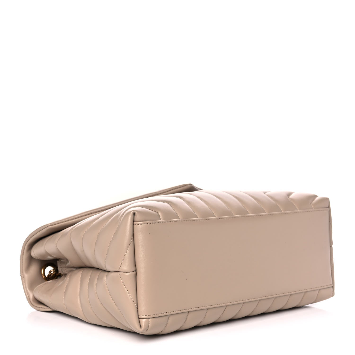 Saint Laurent Calfskin Y Quilted Monogram Medium Loulou Chain Satchel Dark Beige 4 of 12