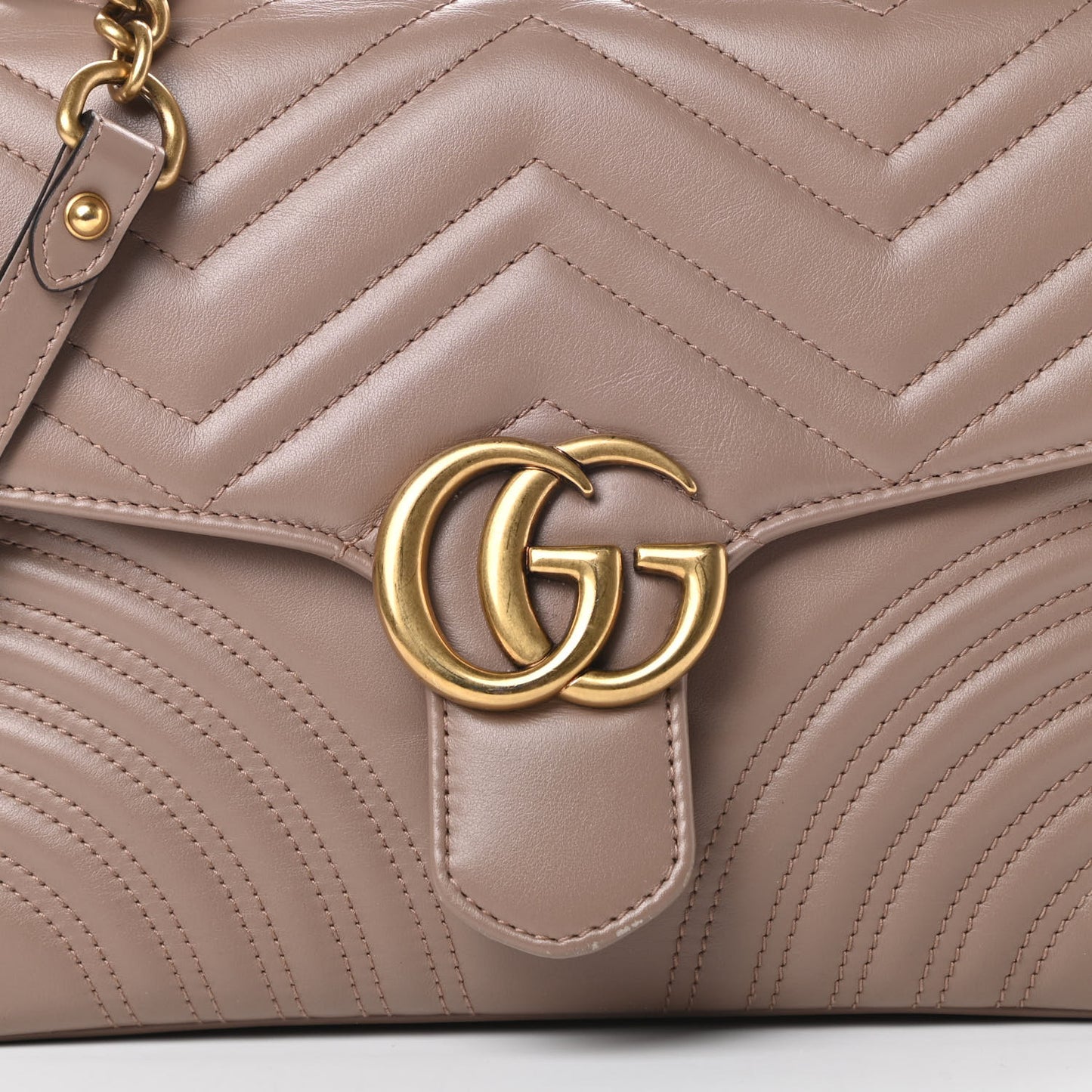 Calfskin Matelasse Small GG Marmont Top Handle Shoulder Bag Porcelain Rose