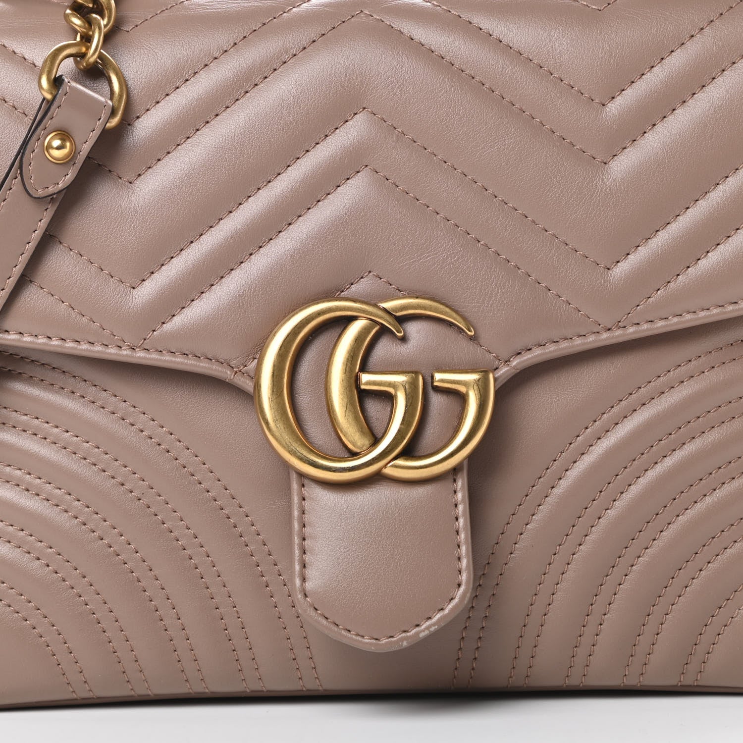 Gucci Calfskin Matelasse Small GG Marmont Top Handle Shoulder Bag Porcelain Rose 8 of 16