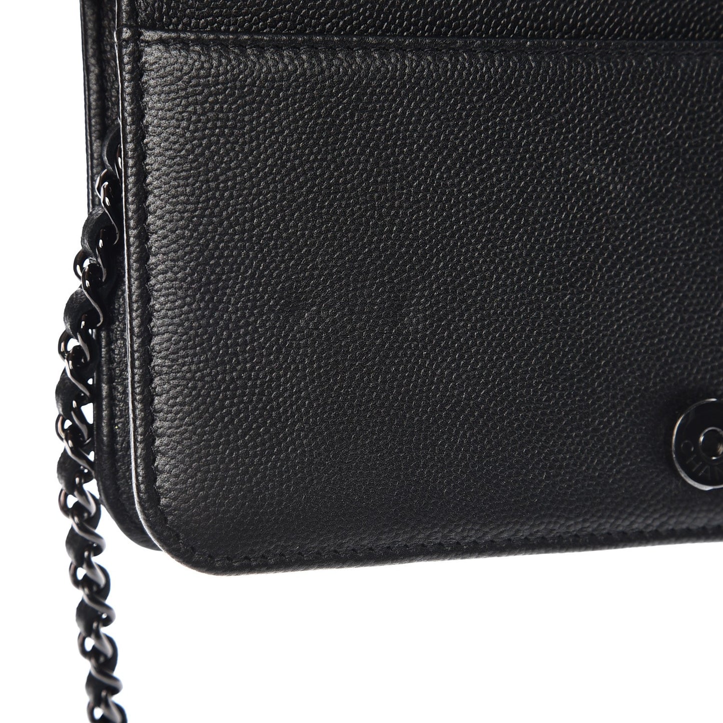 Caviar Quilted Boy Wallet On Chain WOC So Black