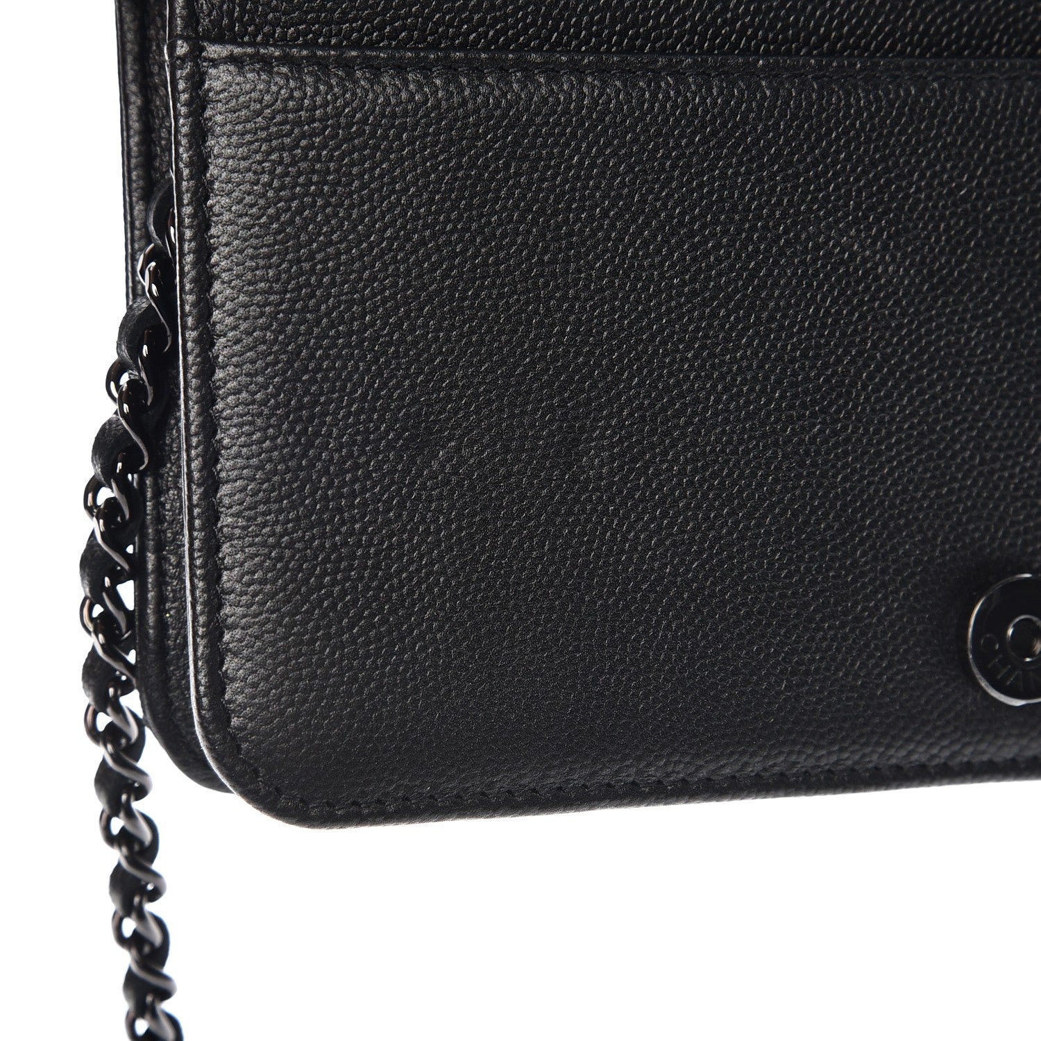 Chanel Caviar Quilted Boy Wallet On Chain WOC So Black 9 of 10
