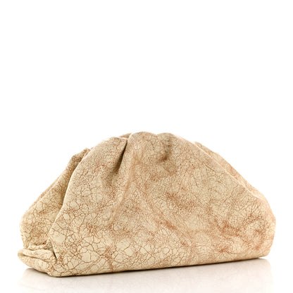 Bottega Veneta Crackled Calfskin The Pouch Oversized Clutch Zabaione 3 of 7