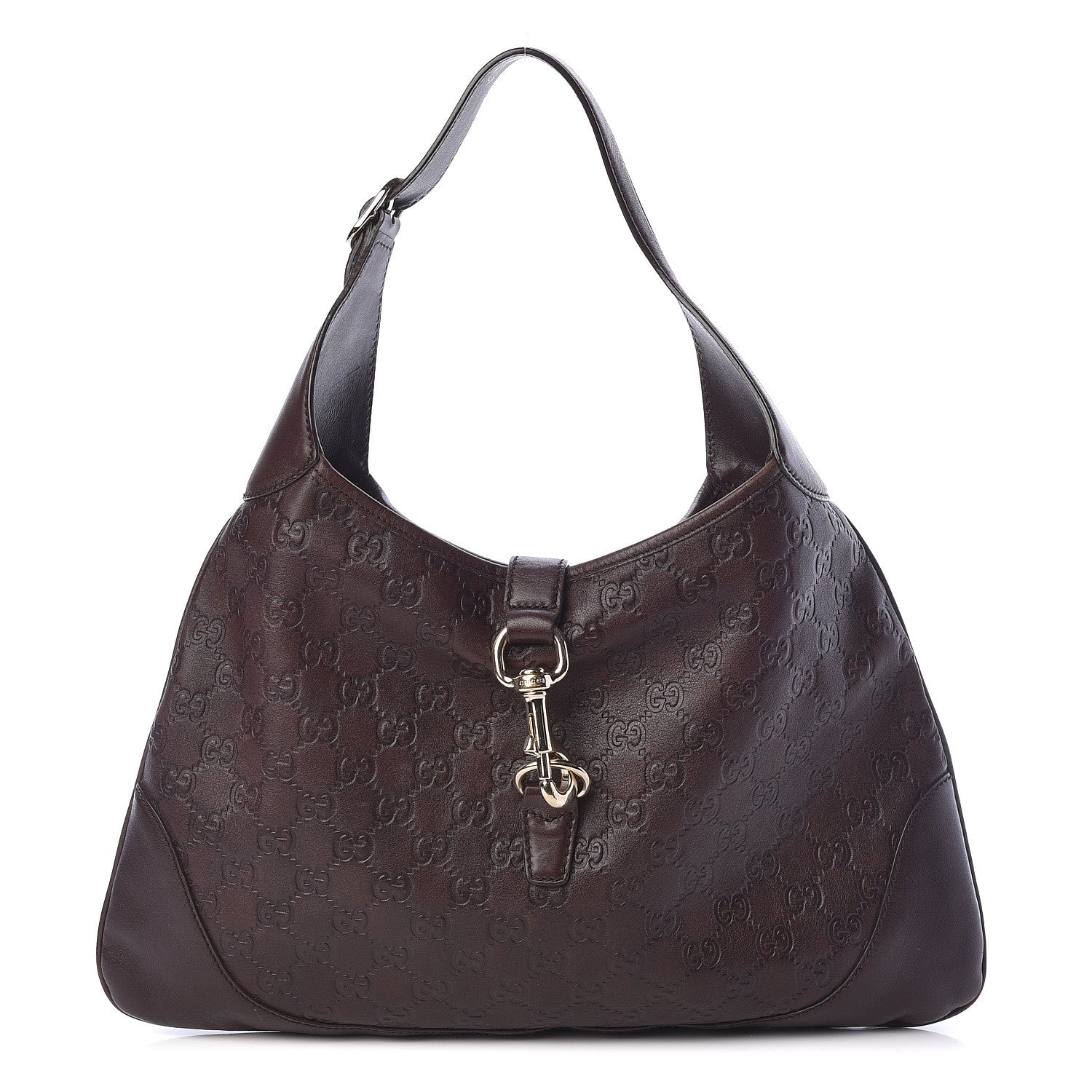 Gucci Guccissima Medium Jackie O Bouvier Hobo Chocolate 1 of 10