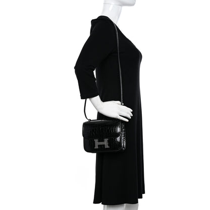 Hermes Shiny Alligator Constance 18 Black 2 of 14