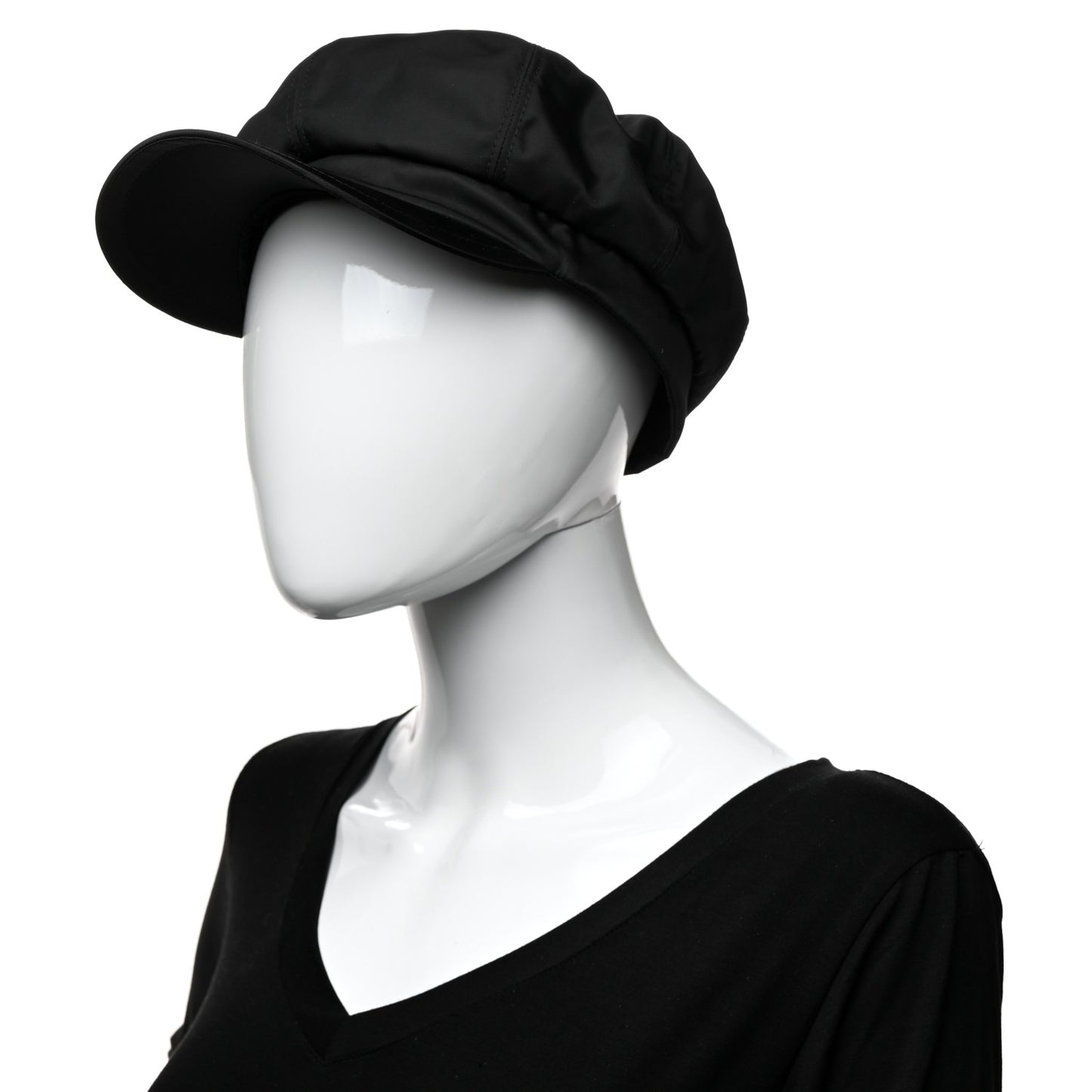 Re-Nylon Mens Newsboy Hat L Black