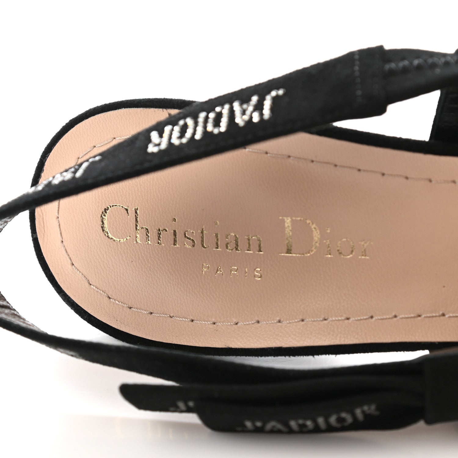 Christian Dior Mesh Plumetis Crystal Suede J'Adior Slingback 65mm Pumps 39.5 Nude Black 7 of 8