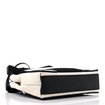 Balenciaga Cotton Canvas Calfskin Navy Cabas XS Natural Black 5 of 11