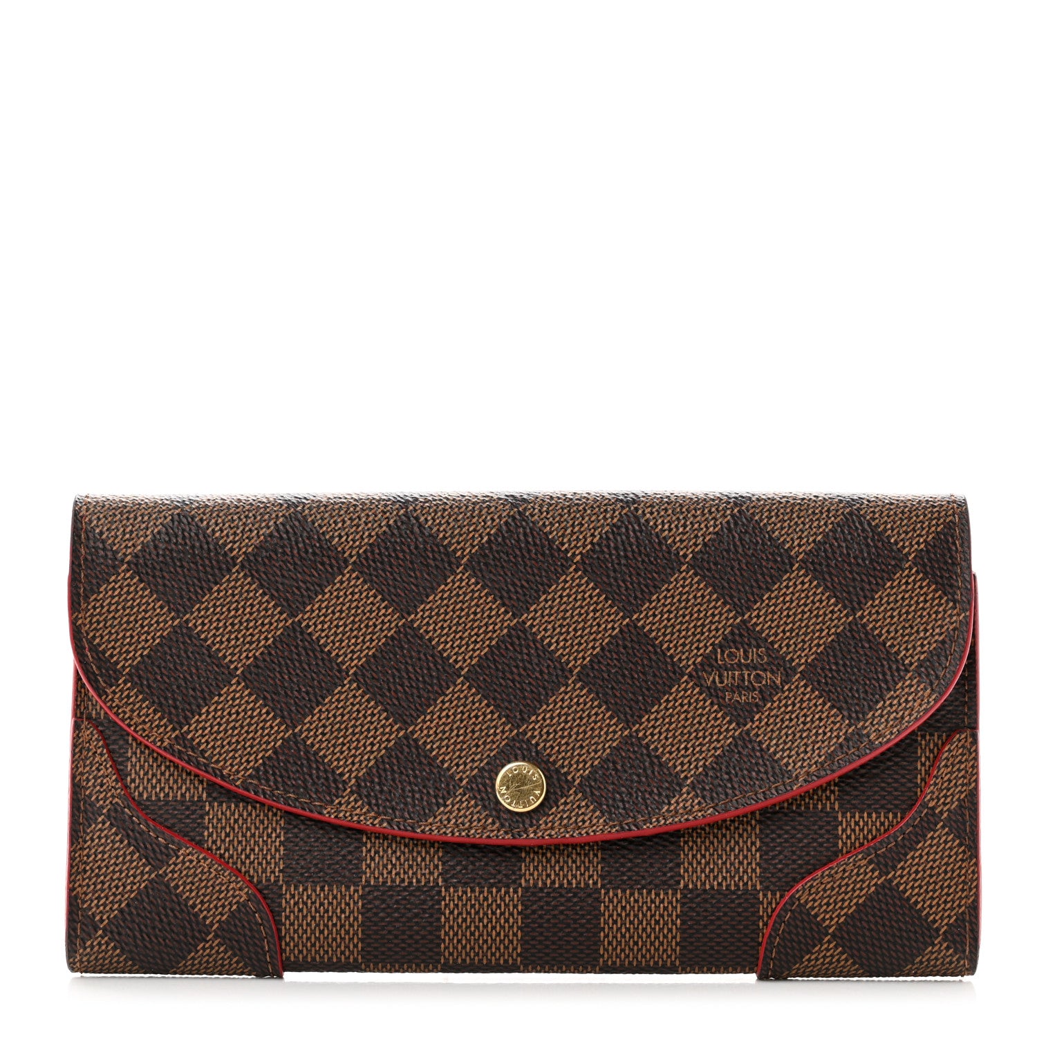 Louis Vuitton Damier Ebene Caissa Wallet Cherry 1 of 9